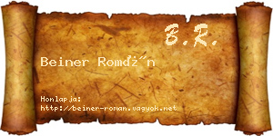 Beiner Román névjegykártya